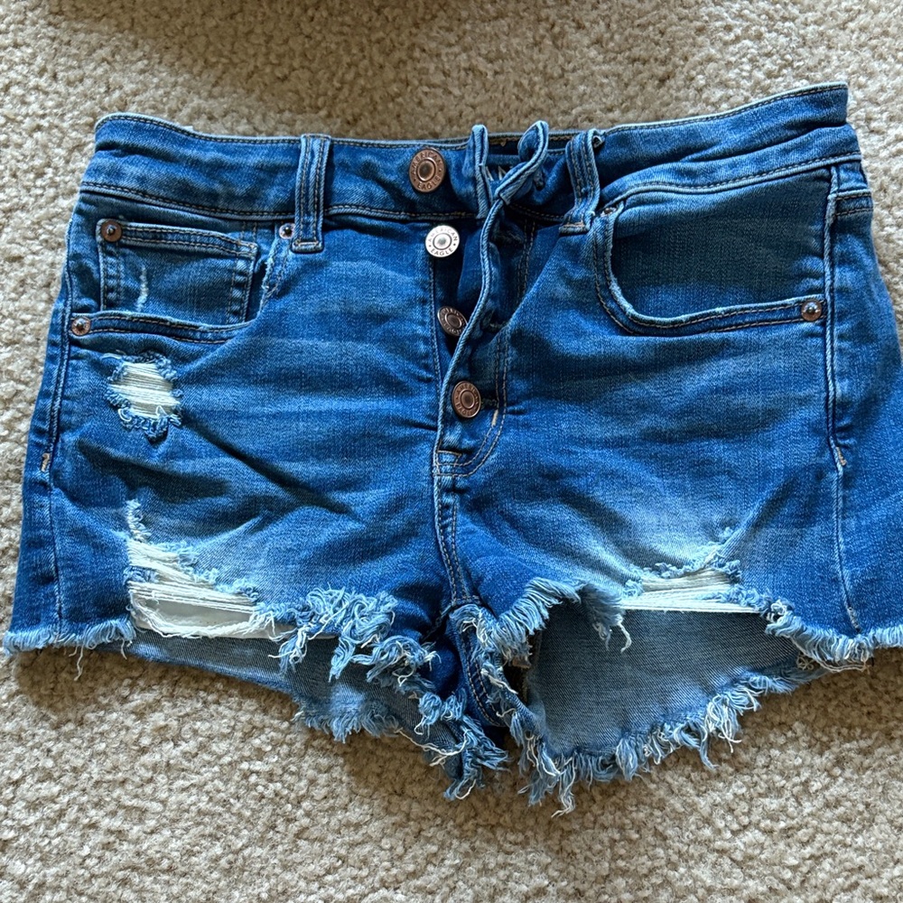 American Eagle Outfitters Distressed Blue Jean Shorts